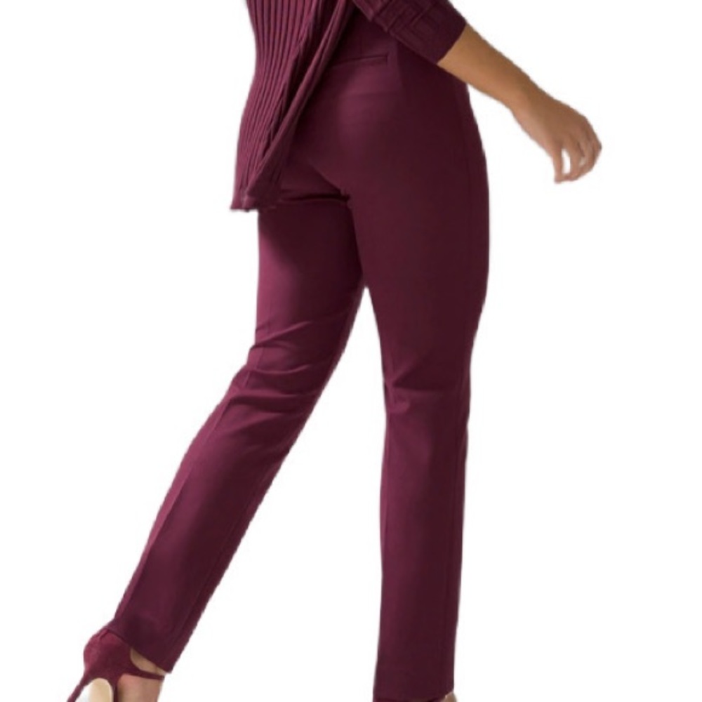 White House Black Market Slim Ankle Pants- Burgundy